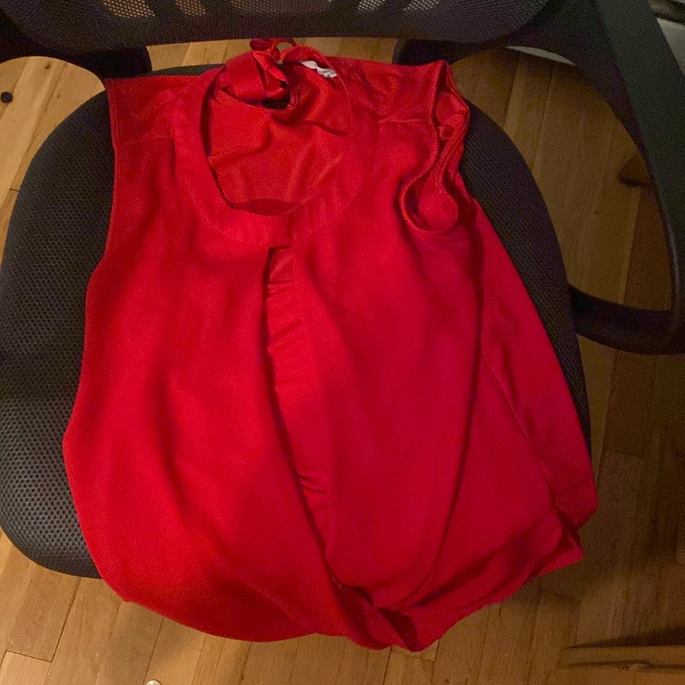 Sleeveless red blouse size medium